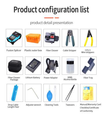 China Blue Fiber Optic Fusion Splicer 4800mAh Battery Chinese/English 2 Languages Welding Splicing Machine for sale