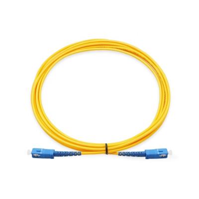 China Simplex Single Mode Optical Fiber Cable SC UPC To SC UPC Aqua Jacket for sale