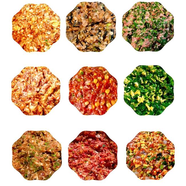 Various raw materials for baozi production