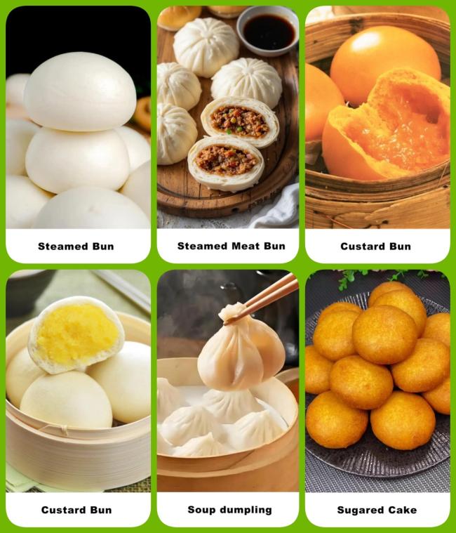 Assorted baozi and dumpling products