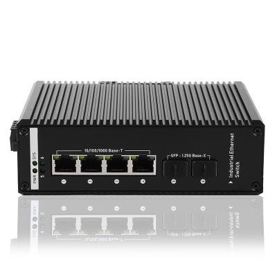 China IEEE 802.3af/At Industrial Network Switch Poe 2 SFP Port 4 POE Port for sale