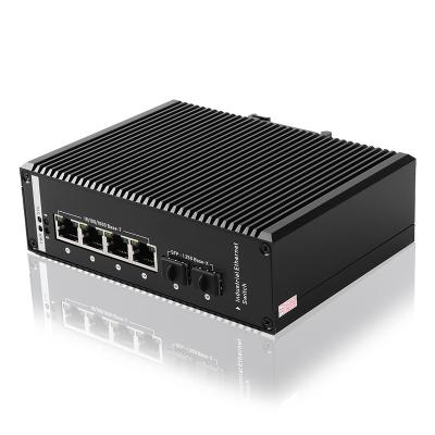 China RTL8380MI TPS23861 Industrial Unmanaged POE Switch 4 POE Port 2 SFP Fiber Switch for sale