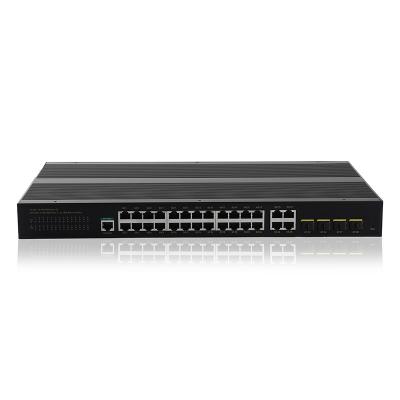 China 24 Port Industrial Unmanaged POE Switch 10/100/1000Mbps 4 SFP Slot Ports for sale