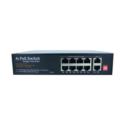 China IEEE 802.3 Industrial Unmanaged POE Switch 8 100M Ports 2 100M Uplink Ports for sale