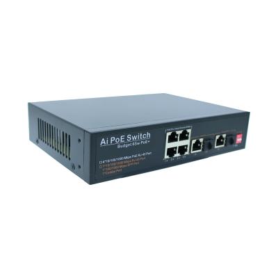 China 7 Gigabit Port Industrial Unmanaged POE Switch 65W Fiber Optic Network Switch for sale