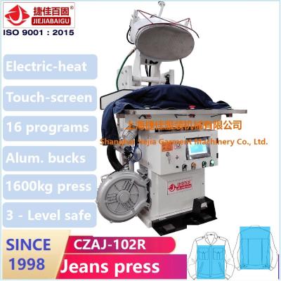 China Plc passando do tela táctil do equipamento da máquina de pressão do steeam da fábrica do revestimento das calças de brim à venda