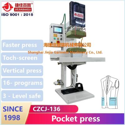 China Touch Screen PLC Control Suit Dress Press Machine Pocket 220V 50HZ for sale