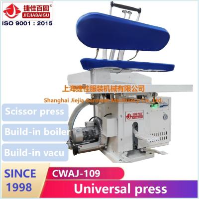 China Laundry Manual Dry Steam Press Cloth Machine Big Buck Build In Steam Boiler & Vacuum Unit for sale