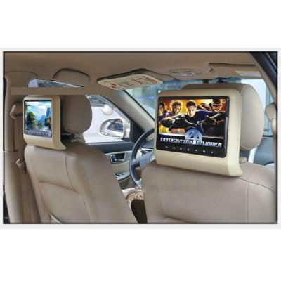 China Back Hanging Car Headrest Monitor Beige Color 1080P Multiple Format Video Decoding for sale