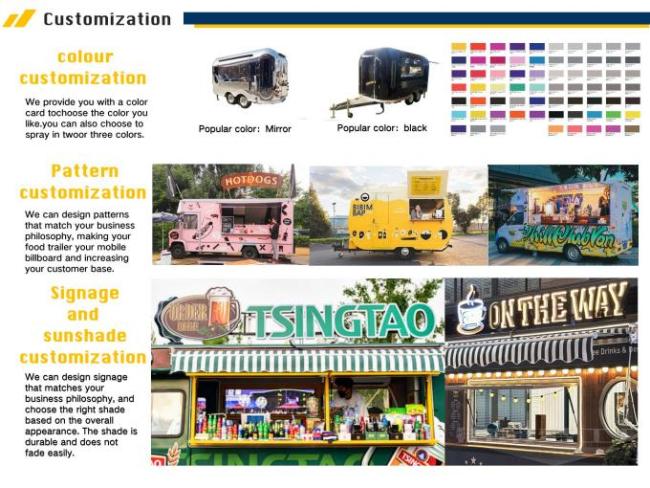 2024 Food Truck Trailer Outdoor Mobile Food Trailer Coffee Ice Cream Hot Dog Pizza Snacks 6