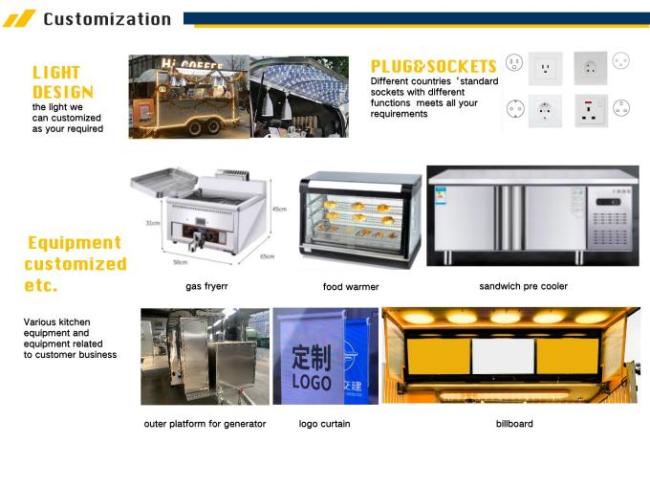 2024 Food Truck Trailer Outdoor Mobile Food Trailer Coffee Ice Cream Hot Dog Pizza Snacks 7