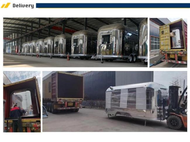2024 Food Truck Trailer Outdoor Mobile Food Trailer Coffee Ice Cream Hot Dog Pizza Snacks 11