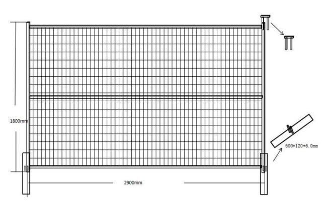 Movable Mobile Iron Wire Material Canada Portable Temporary Fence