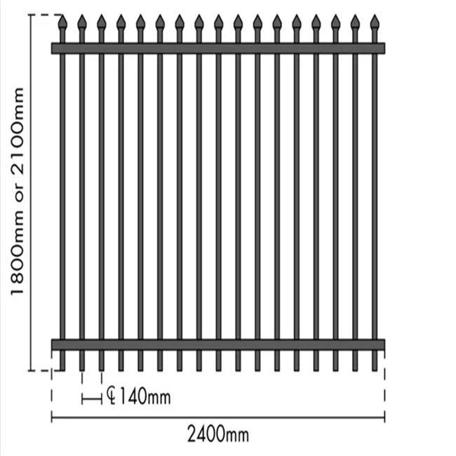 High Quality Steel Fence Akzo Nobel PVC Colors House Gate designs Wrought iron fence Zinc steel fence