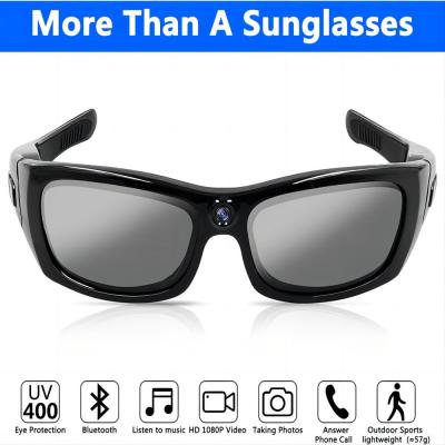 China Climbing Snowboarding 1080P Bluetooth Camera Sunglasses Connect With Phone Tablet for sale