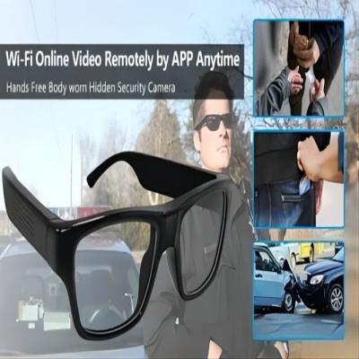 Chine Connexion d'APPLI de WiFi Live Streaming Glasses Real-Time Monitoring d'actions d'espion de sécurité à vendre