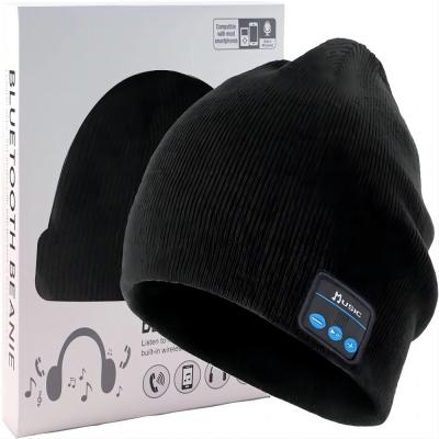 China Bluetooth Beanie,Double Fleece Lined with Bluetooth 5.1 Wireless Warm Knit Beanie Bluetooth Hat for sale