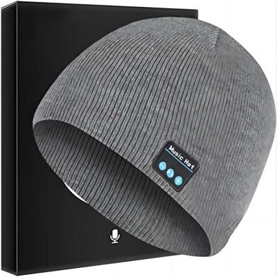 China Men Women Bluetooth Beanie Hat Headphone Music Hat Winter Knit Cap for sale