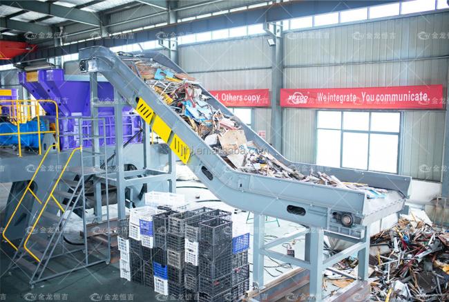 Double-shaft metal shredder machine