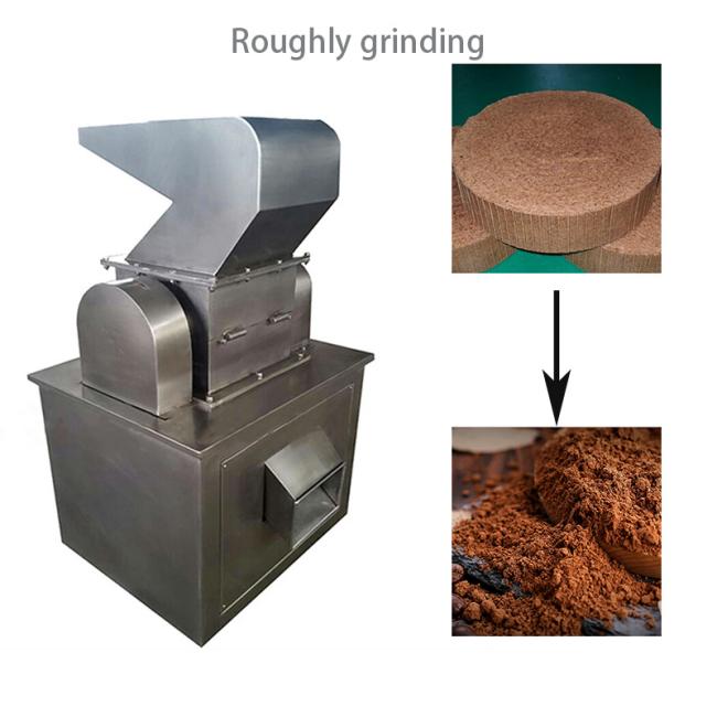 Cocoa Powder Processing Production Line Cocoa Powder Maker Roasting Peeling Milling Crushing Grinding Machine