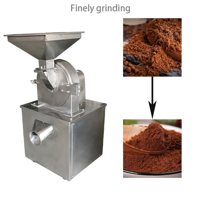 Cocoa Powder Processing Production Line Cocoa Powder Maker Roasting Peeling Milling Crushing Grinding Machine