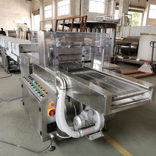 Full Automatic Chocolate Candy Enrober Line Chocolate Enrobing Machine with Cooling Tunnel