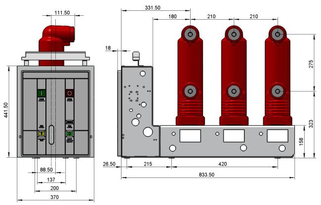 3 Pole High Voltage Side Mounted Vacuum Circuit Breaker