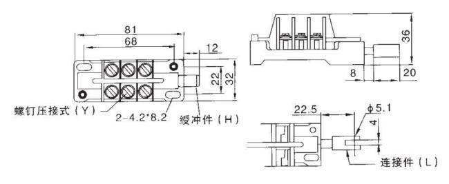 GDF Series Auxiliary Switches outline dimensions diagram