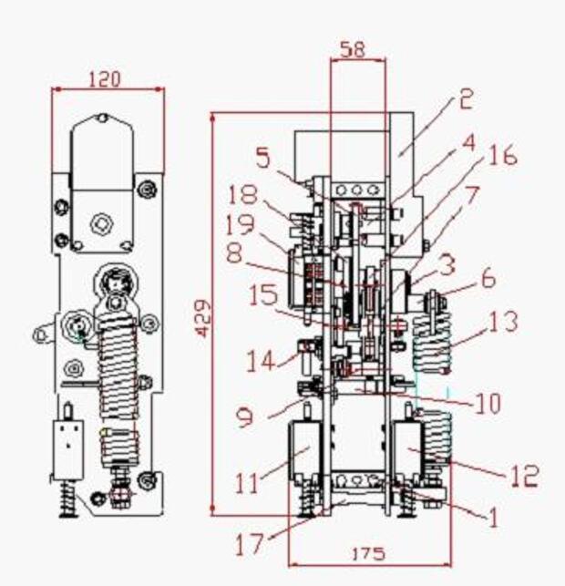 CTB operating mechanism (motor type) structure diagram