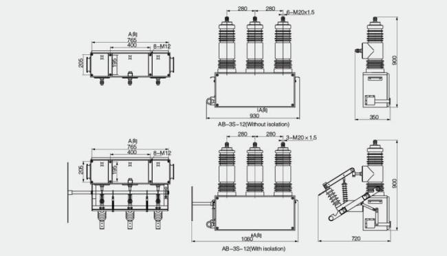 10kV 12kV Outdoor High-Voltage Three-Phase Permanent Magnet Fast Vacuum Circuit Breaker