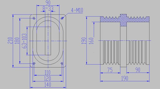 12kV Epoxy Resin Through Wall Bushing Transformer Bushing