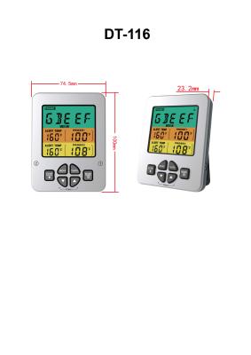 China Wireless Remote Digital Dual Probe Meat Thermometer Grill Wide Lcd Screen for sale