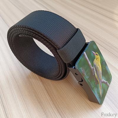 China Plastic Adjustable Belt Buckle 5x7.5cm With Full Color Photo Print Customized à venda