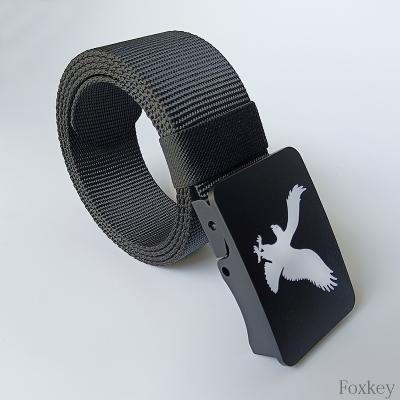 China Polyester Nylon Waist Belt Plastic Buckle Men Waist Belt Customized Print for sale
