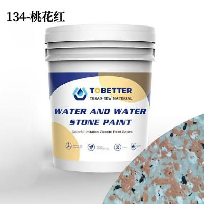 China 134-Peach Blossom Red Outside Exterior Wall Paint Colorful Stone Texture Weatherproof Wall Coatings for sale