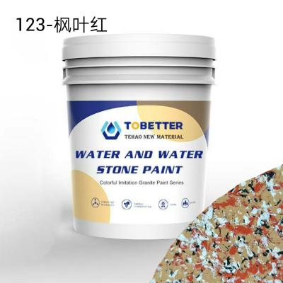 China Maple Leaf Red Waterproof Exterior Wall Paint Colorful Stone Texture Weatherproof Wall Coatings for sale