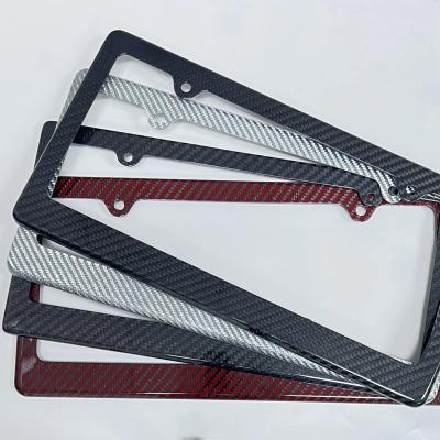 China Slim Personalized Carbon Fiber License Plate Frame Twill Gloss for sale