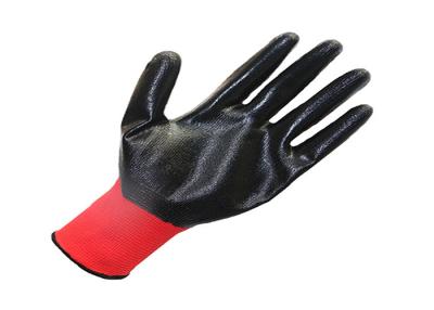 China Custom Logo Accept Red liner and black nitrile coated gloves private label boxing for sale