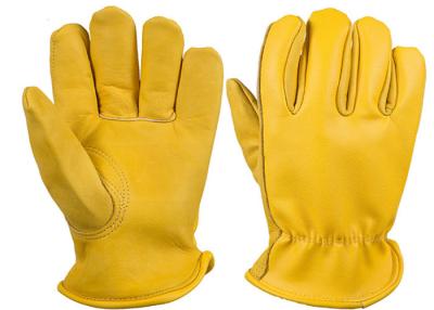 China Cow Upper Yellow Leather Driving Gloves Industry Hand Protection Gloves for sale