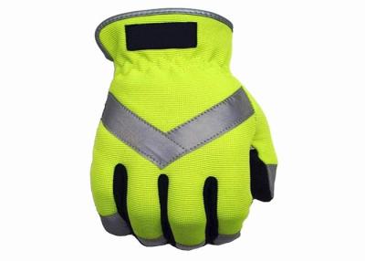 China Fluorescent Flexible Safety Traffic Safety Gloves Reflective Material For Adult for sale