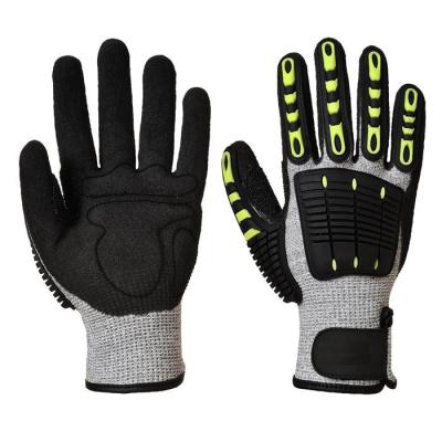 China Anti Cut Shock Proof Mechanics Impact Resistant Gloves TPR Back For Knucle Protection for sale