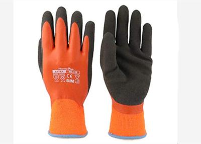 China 10 Gauge Industrial Latex Rubber Hand Gloves Warm Fleece Lined Anti Slip for sale