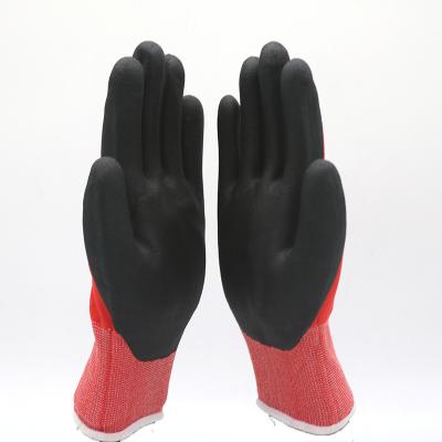 China Nylon Liner Coated Black Industrial Cut Resistant Gloves High Flexiblity for sale