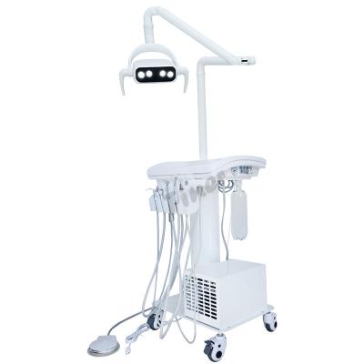 China Dental Tray LED Lamp Operate Portable Dental Unit With Air Compressor for sale