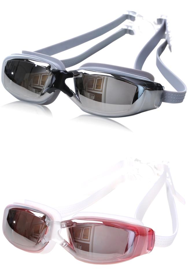Swimming goggles in use