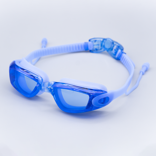 Swimming goggles lens close-up