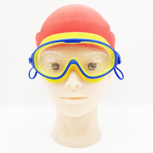 Swim goggles in use