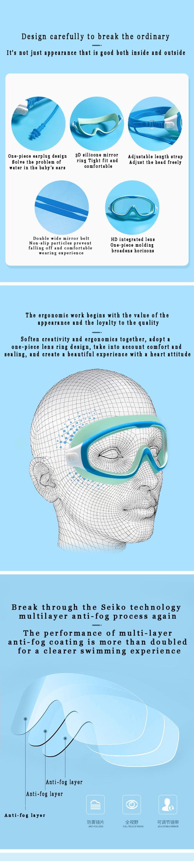 Swimming goggles color options