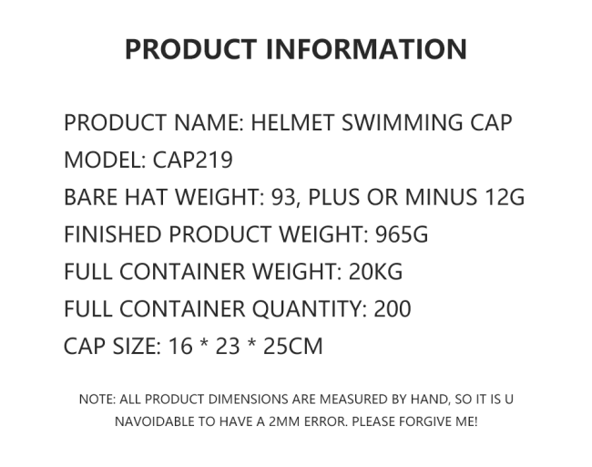 Swimming cap packaging