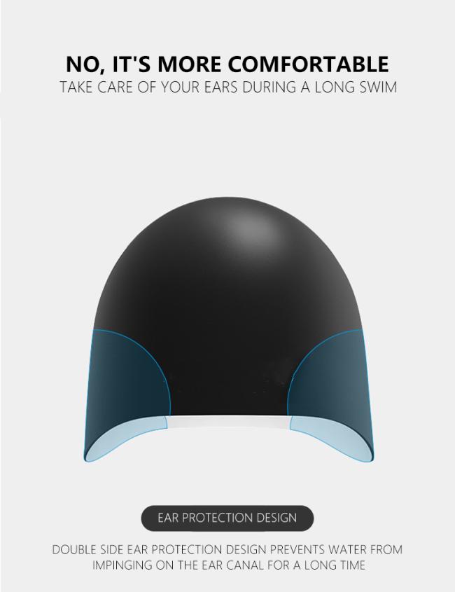 Swimming cap in use